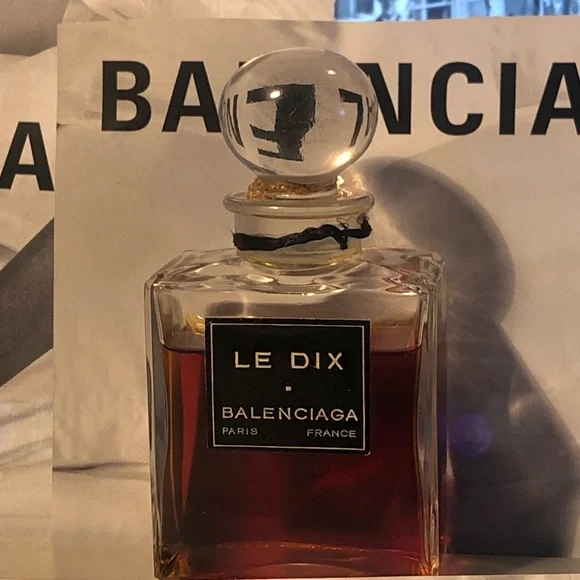Balenciaga La Dix perfume large 100 ml = 3.4 oz; 4” crystal glass stopper bottle - Picture 1 of 8